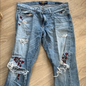 Embroidered lucky brand jeans